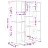 vidaXL Room Divider/Book Cabinet White 39.4"x9.4"x55.1" Engineered Wood