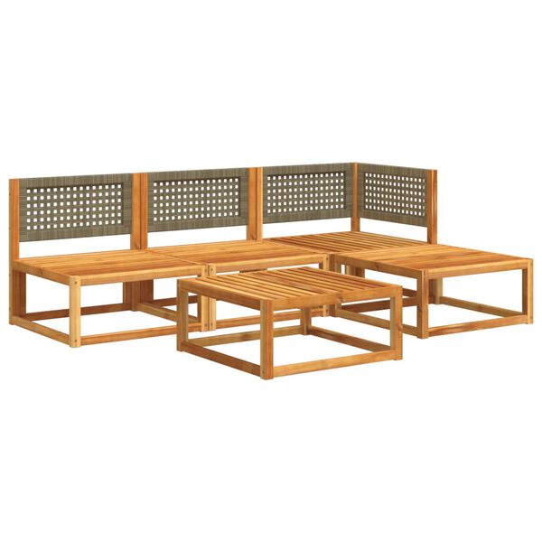 vidaXL Garden Sofa Set Solid acacia wood with an oil finish, Grey