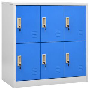 vidaXL Locker Cabinet Light Grey and Blue Steel Medium