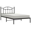 vidaXL Bed Frame Black Powder-Coated Steel Twin Bed Frame Rectangular