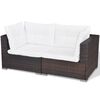 vidaXL Lounge Set Brown and Cream White