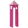 vidaXL Curtain for Loft Bed Pink 100% Polyester Fits loft bed Modern
