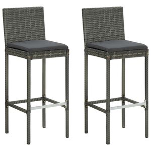 vidaXL Bar Stool Set of 2 Gray