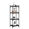 vidaXL Bookcase Black Engineered wood and metal Medium Bookcase