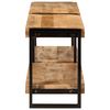 vidaXL TV Cabinet Natural wood grain and black metal Solid mango wood, Metal