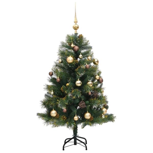 vidaXL Artificial Hinged Christmas Tree Green PVC, PE, Metal Medium