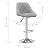 vidaXL Bar Stool Set of 2 Light grey
