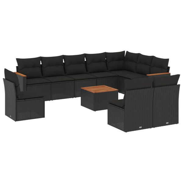 vidaXL Garden Sofa Set Black