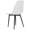 vidaXL Dining Chair Set of 6 White Polypropylene, powder-coated metal