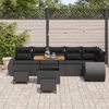 vidaXL Garden Sofa Set with Cushion 9 pcs Black Synthetic: Poly Rattan
