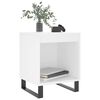 vidaXL Bedside Cabinet White Engineered wood, Metal 15.7x13.8x19.7 in