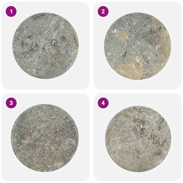 vidaXL Table Top Gray Marble 23.6 in diameter Table Top Circular