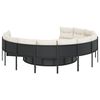 vidaXL Patio Sofa Black, Cream White