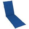 vidaXL Patio Deck Chair Royal Blue Cushion Solid Acacia Wood, 100% Polyester