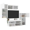 vidaXL TV Wall Unit White Engineered wood, glass Medium to Large
