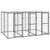 vidaXL Dog Kennel Black and silver Powder-coated steel 78.2 sq ft