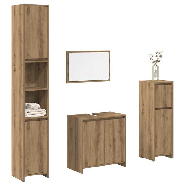 vidaXL Bathroom Furniture Set Artisan Oak Engineered Wood