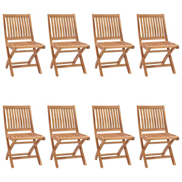 vidaXL Patio Chair Set of 6 Teak Solid teak wood Standard Foldable