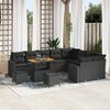 vidaXL Garden Sofa Set with Cushion 13 pcs Black Poly Rattan