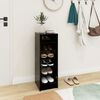 vidaXL Shoe Cabinet Black Engineered Wood 12.4 x 13.8 x 35.4 in