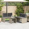 vidaXL 4 Piece Patio Sofa Set with Cushions Light Grey Poly Rattan