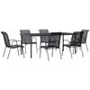 vidaXL Garden Dining Set Black Steel 74.8 x 35.4 x 29.1 in. table