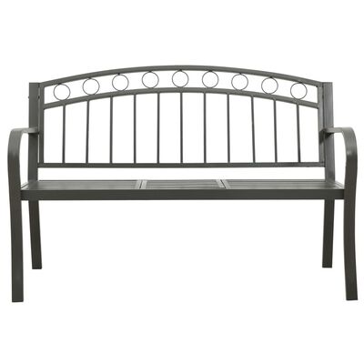 vidaXL Patio Bench with a Table 49.2" Steel Gray