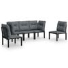 vidaXL Garden Lounge Set Black and Grey
