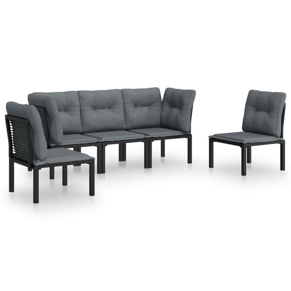 vidaXL Garden Lounge Set Black and Grey