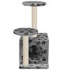 vidaXL Cat Tree Grey with paw prints