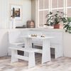 vidaXL Dining Set White Solid pinewood Seats Many 3-Piece Dining Set