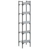 vidaXL Bookshelf Grey sonoma Engineered Wood, Powder-coated steel Tall