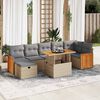 vidaXL Garden Sofa Set Beige PE rattan 5-Piece Adjustable Armrests