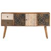 vidaXL Sideboard with Printed Pattern 51.2"x11.8"x27.6" Solid Mango Wood