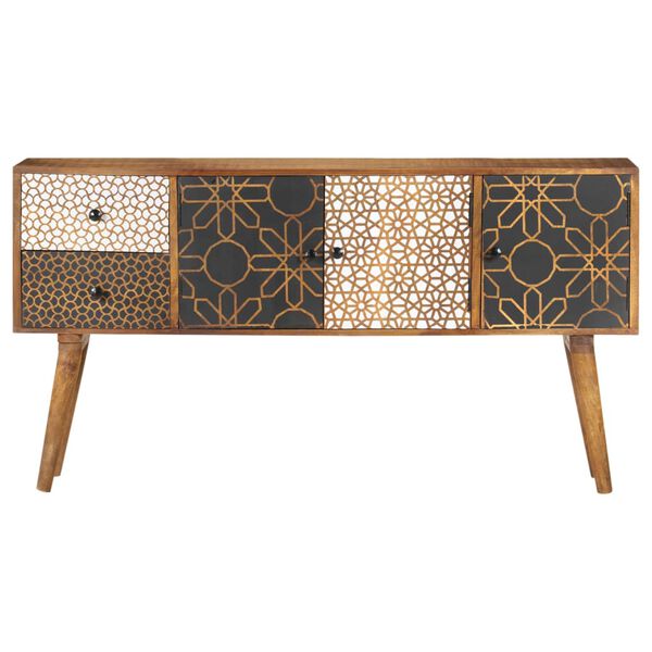 vidaXL Sideboard with Printed Pattern 51.2"x11.8"x27.6" Solid Mango Wood