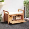 vidaXL Garden Storage Bench Cream white, natural wood