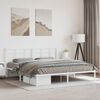 vidaXL Bed Frame White Powder-Coated Steel Double Bed Frame