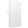vidaXL Wardrobe High gloss white Engineered wood Compact Wardrobe