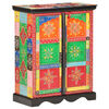 vidaXL Hand Painted Sideboard 23.6"x11.8"x29.5" Solid Mango Wood