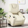 vidaXL Stand Up Massage Recliner Chair Cream Faux leather, Metal, Plywood