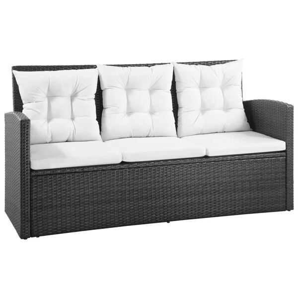 vidaXL Sofa Set Black and cream white