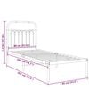 vidaXL Bed Frame White Steel Twin Bed Frame Rectangular Traditional