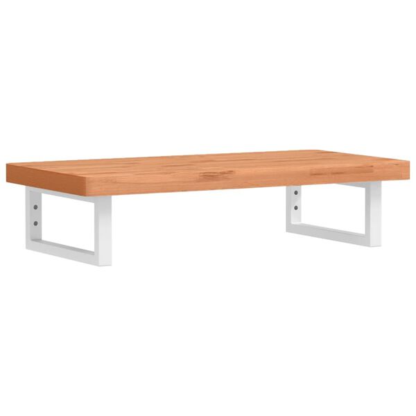 vidaXL Basin Shelf Beech wood and white Solid beech wood and steel Medium