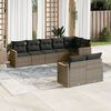 vidaXL 8 Piece Patio Sofa Set with Cushions Gray Poly Rattan