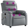 vidaXL Massage Recliner Chair Grey Faux Leather Standard