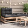 vidaXL Patio Sofa Anthracite, Pine Wood Solid Pine Wood, Oxford Fabric