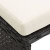 vidaXL Garden Stool Black and Cream White PE Rattan and Powder-Coated Steel