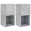 vidaXL TV Stands with LED Lights 2 pcs Concrete Gray 12"x11.8"x23.6"