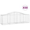 vidaXL Gabion Basket Set of 50 Silver Galvanized iron Large