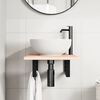 vidaXL Basin Shelf Wall Mounted Steel and Solid Wood Oak